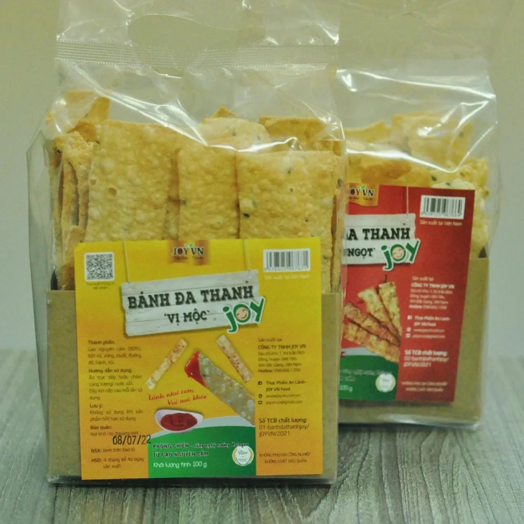 {combo 4 Túi} Bánh Đa Thanh Gạo Lứt Vị Mộc 100gr - Joyvn