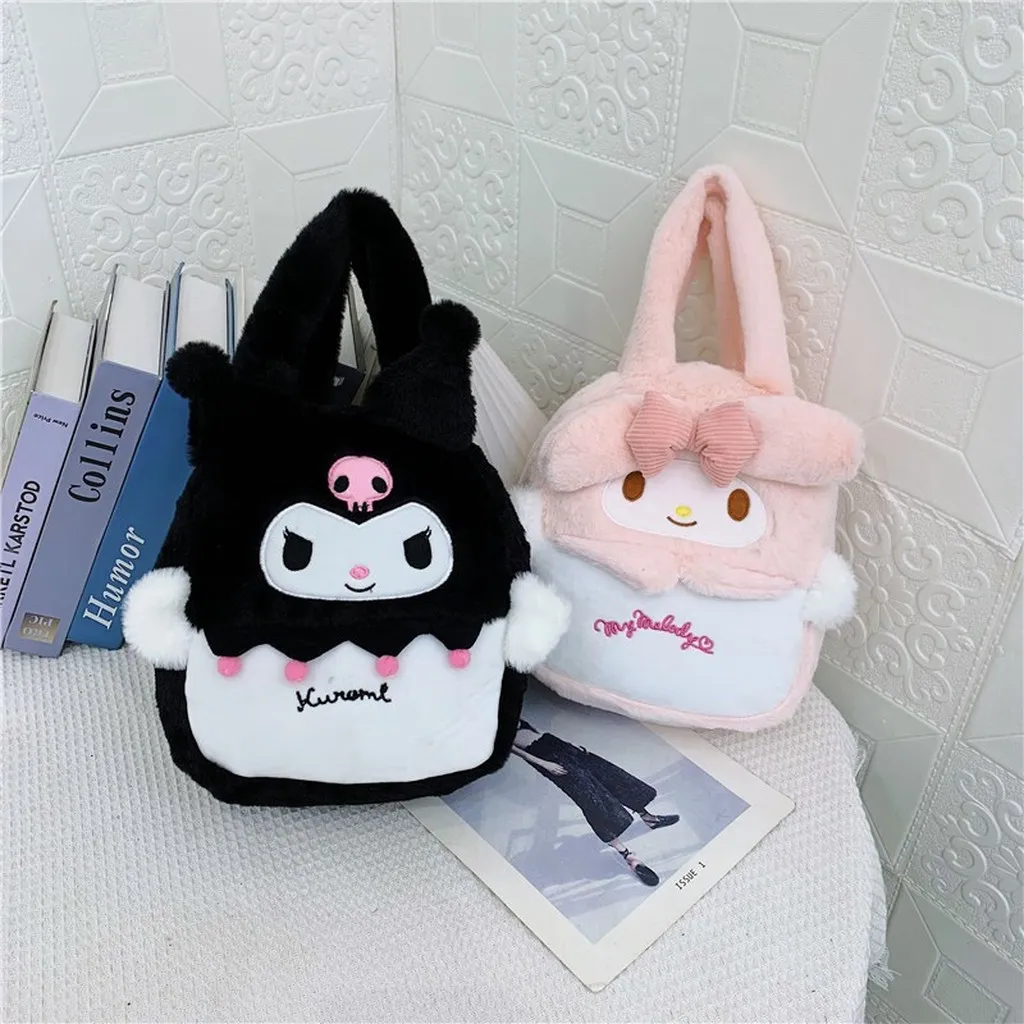 Alternative view of Túi Xách Sanrio Kuromi Đen, Kitty, My Melody Nhồi Bông Size Vừa Xinh Xắn Cá Tính Cho Bạn Nữ Đi Học, Du Lịch Tiện Lợi - Dmastore