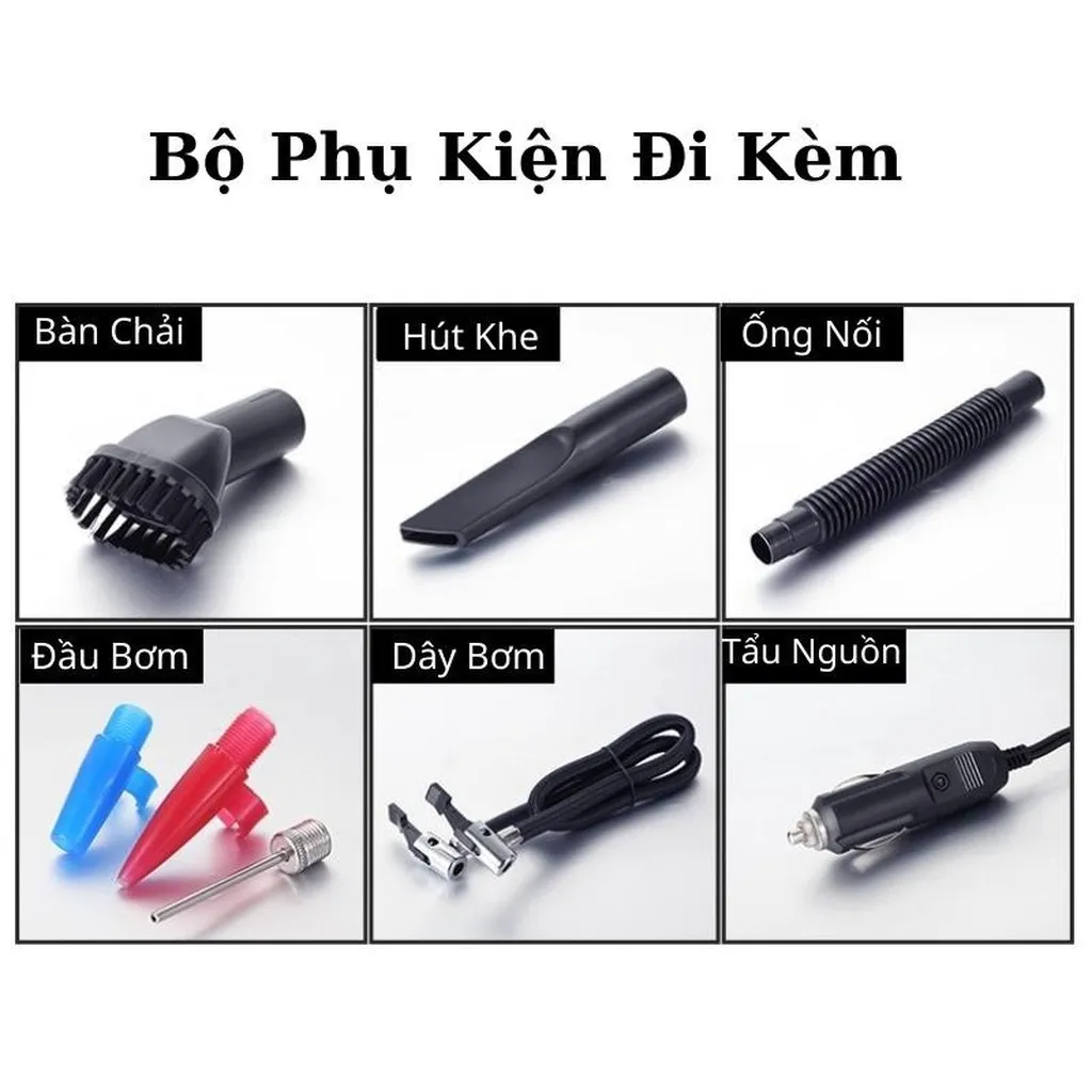 Alternative view of Máy Hút Bụi Kiêm Bơm Lốp Chuyên Dụng Ô Tô 4 In 1 Đồng Hồ Cơ Gd017 - Lady's Passion