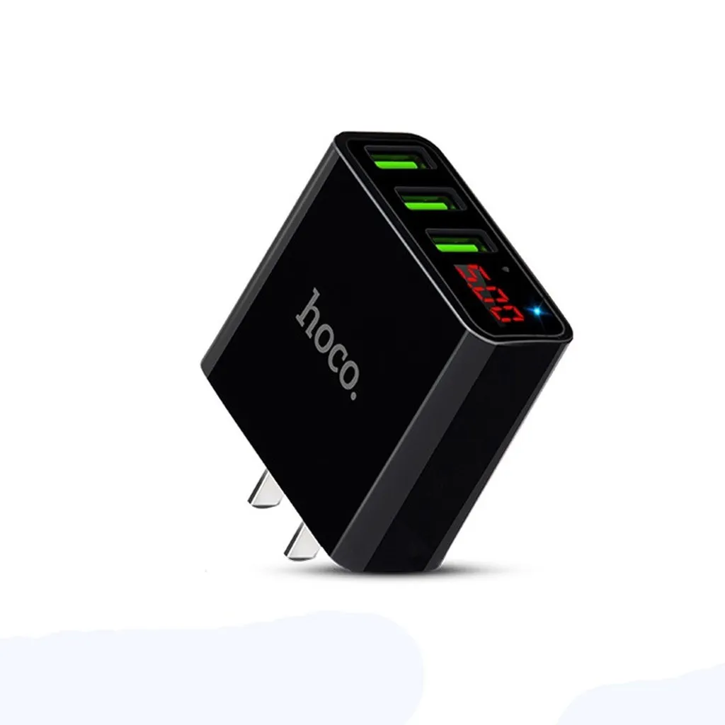 Củ Sạc C15 - Chính Hãng Hoco - Cho Smartphone -thiết Kế 3 Cổng Usb, Đèn Báo Thông Số, Công Nghệ Sạc Nhanh Qc3.0 - Seashop