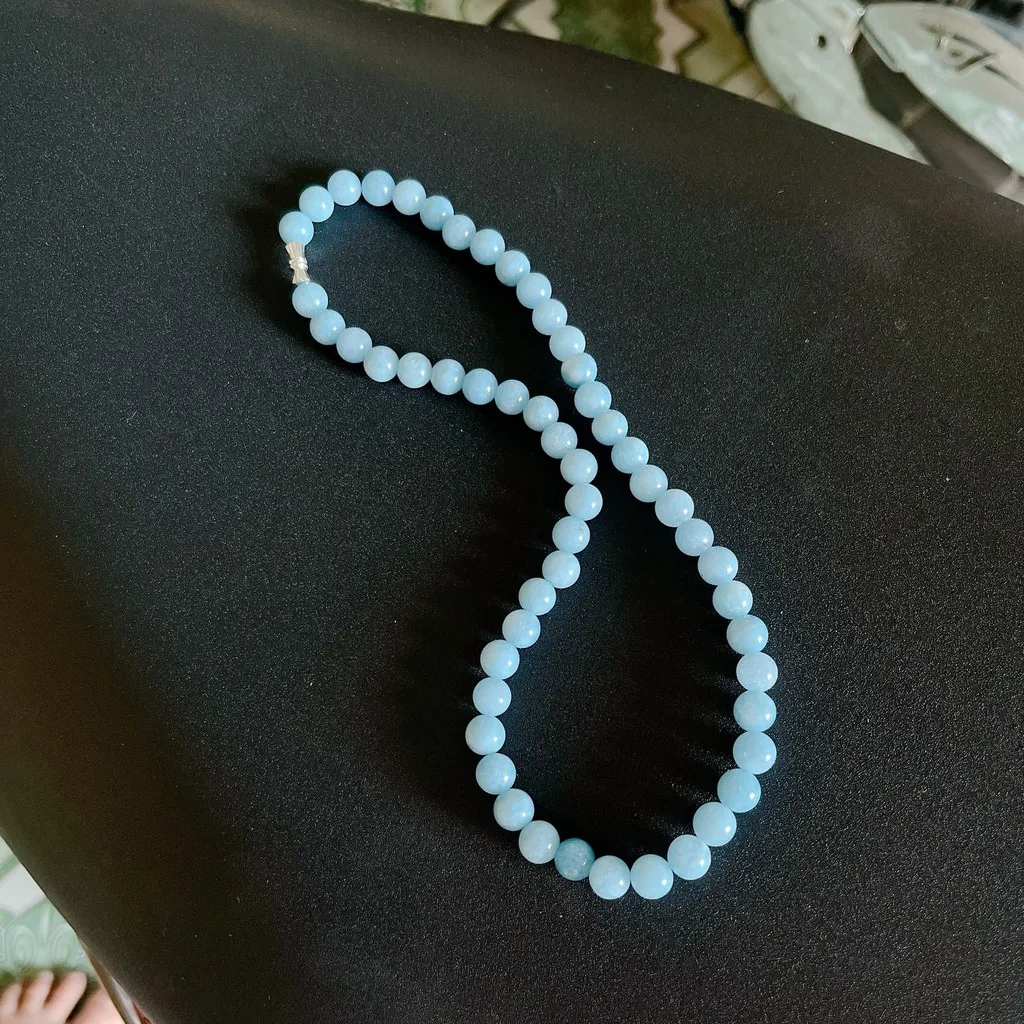 Alternative view of Dây Chuyền Đá Thạch Anh Màu Aquamarine 8 Ly - Thắng Giang