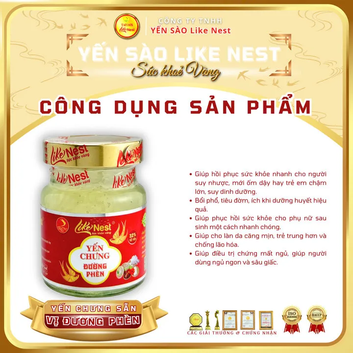 Alternative view of [lốc Mini 6 Hũ 70ml] Yến Chưng Đường Phèn Like Nest 32% Tổ Yến - Like Beauty