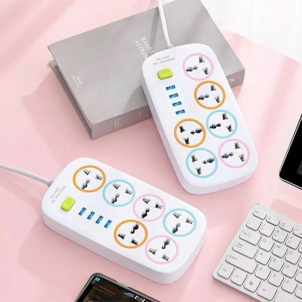 Ổ Cắm Điện 6 Lỗ 4 Cổng Usb - Silver