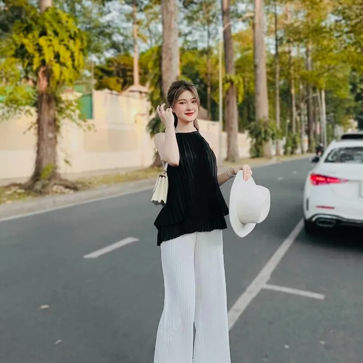 Alternative view of Set Bộ Đồ Nữ Dập Li Lụa Cổ Yếm Dd001 - Nana House