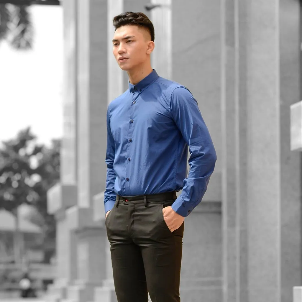 Áo Sơ Mi Kẻ Sọc Nam Dài Tay Công Sở Slim Fit Stripe Button Down Shirt Chống Nhăn Trẻ Trung - Tuto5