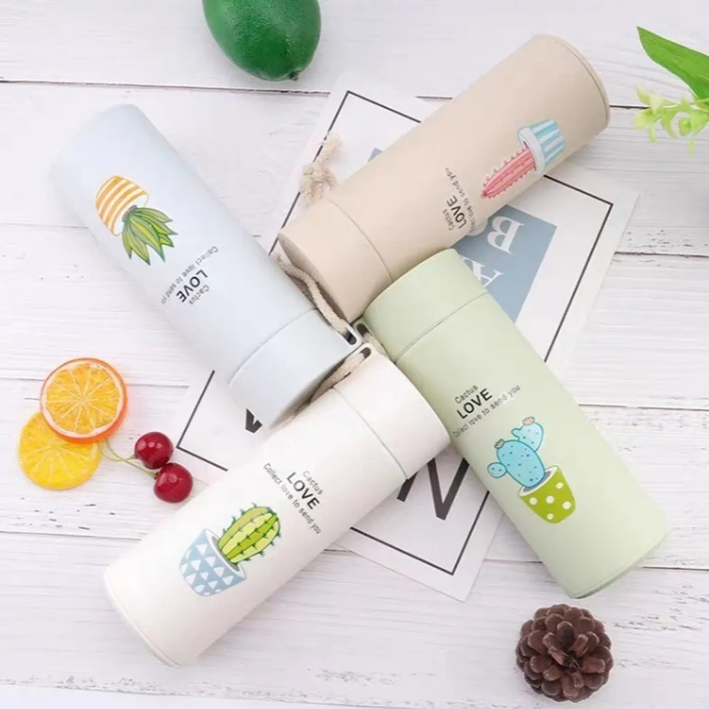 Bình Chai Nước Thủy Tinh Hình Xương Rồng B01- Haras( Giao Màu Ngẫu Nhiên )