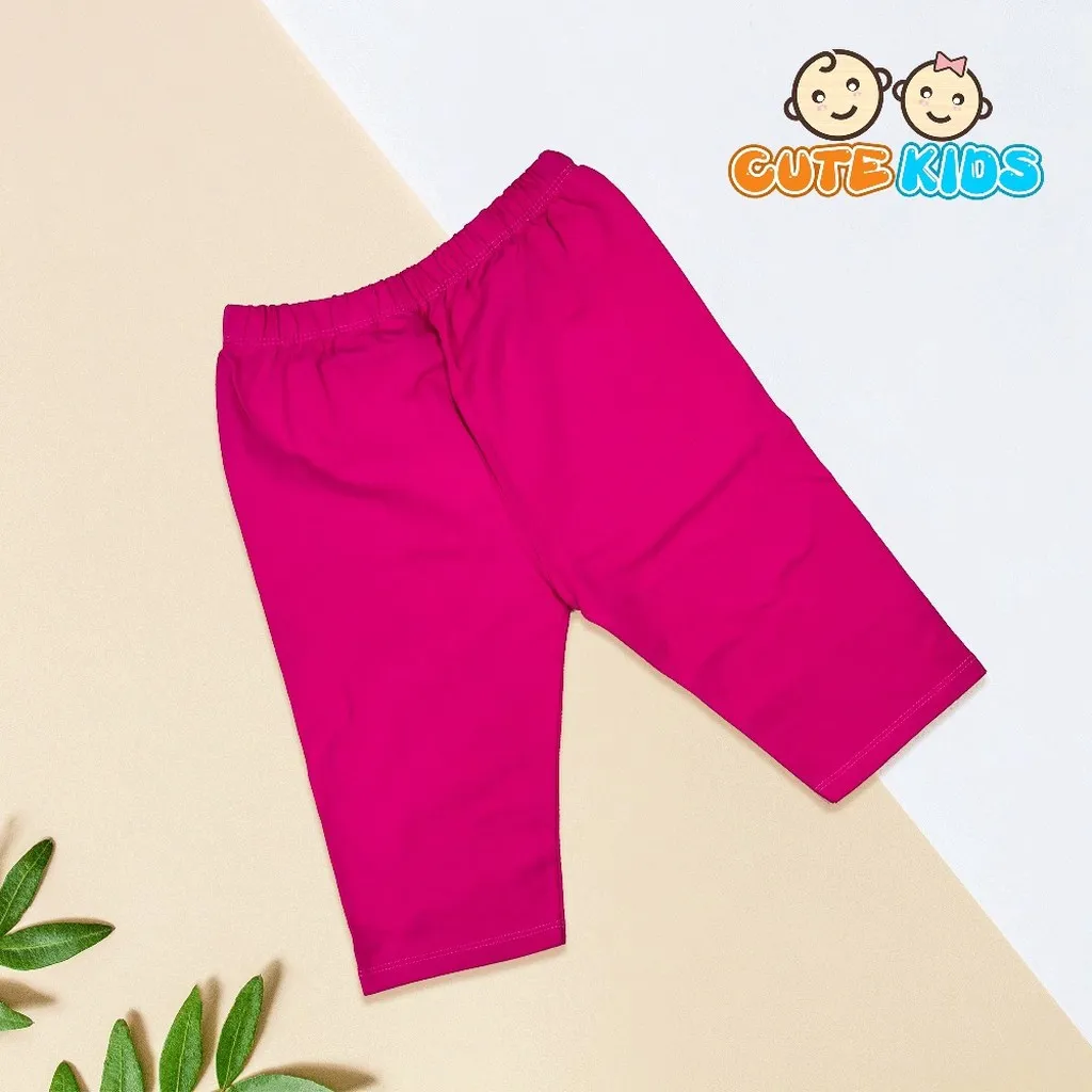 Alternative view of Quần Legging Lửng Trơn Bé Gái Cotton Xuất Đẹp Mềm Mát Co Giãn Cho Bé 17 - 28kg