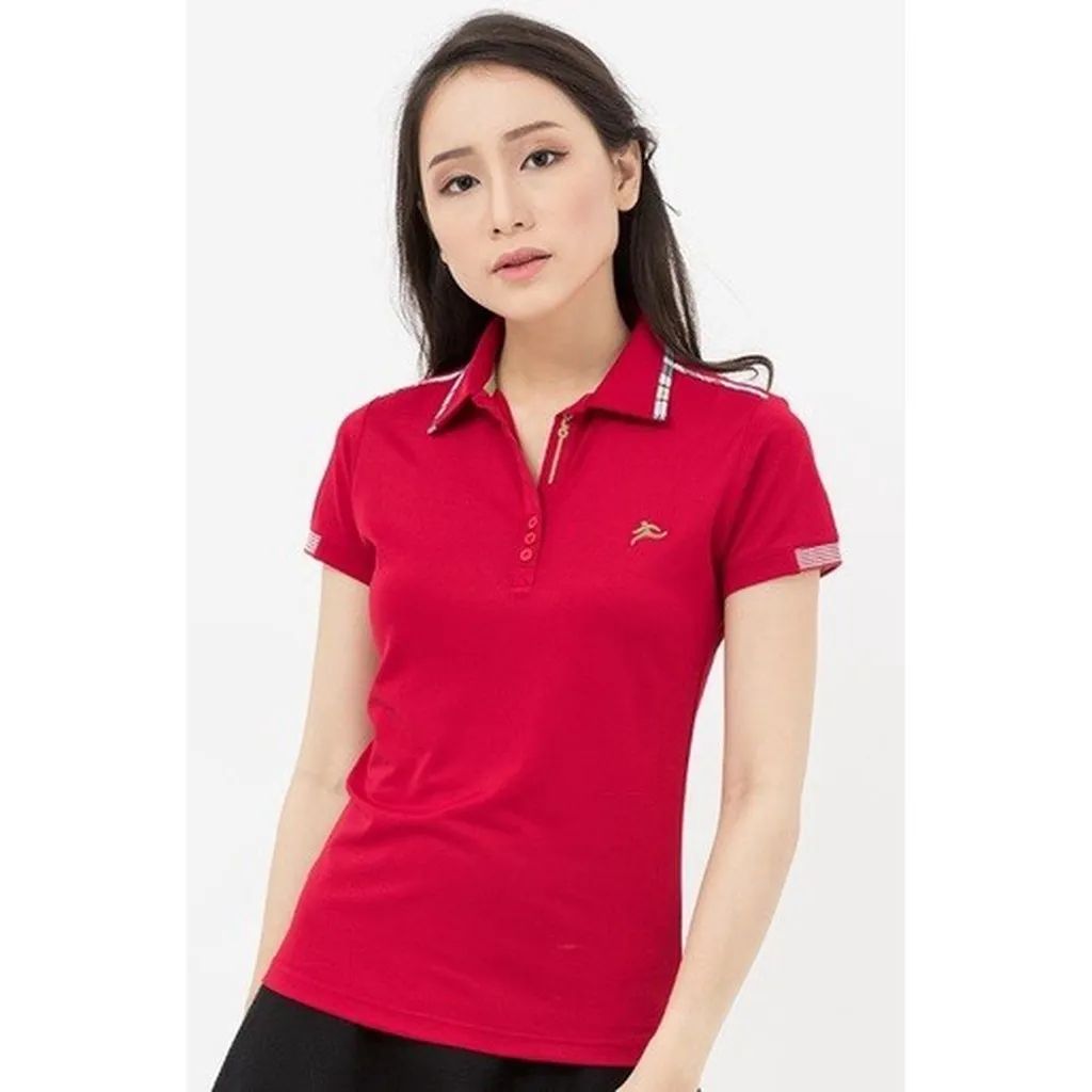 Alternative view of Áo Thun Thể Thao Nữ Cổ Vải Màu Đỏ Đô Cl1606778 - Colo Store