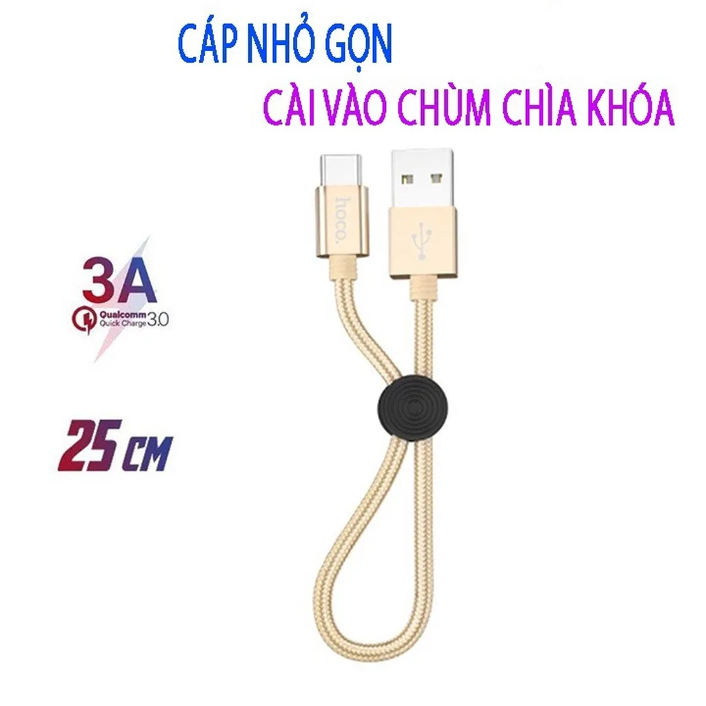 Cáp Sạc X35 - Chính Hãng Hoco , Cho Smartphone, Cài Móc Treo Chìa Khóa, Công Nghệ Sạc Nhanh - Seashop