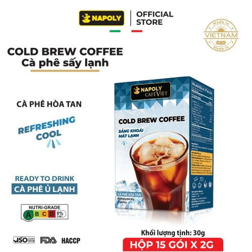[hộp] Cold Brew Coffee - Cà Phê Sấy Lạnh Hòa Tan - Napoli Coffee