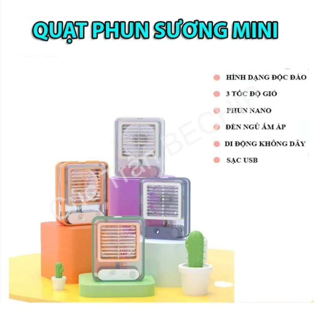 Alternative view of Quạt Tích Điện Phun Sương Mini Ctb173 – Bechip