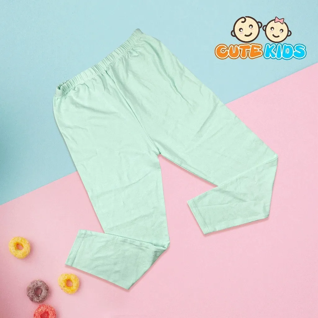 Quần Legging Dài Trơn Bé Gái Cotton Xuất Đẹp Mềm Mát Co Giãn Cho Bé 8-16kg