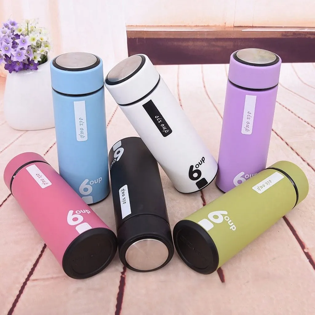 Bình Chai Đựng Nước Thủy Tinh 6oup 400ml Có Vỏ Bọc Nhựa Nhiều Màu - Minh Ngọc (giao Màu Ngẫu Nhiên)