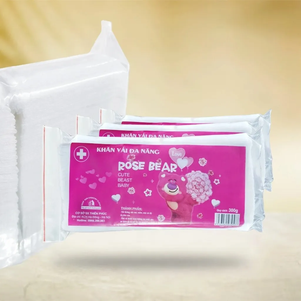 Khăn Vải Khô Đa Năng Gấu Dâu 300gram - Gdn