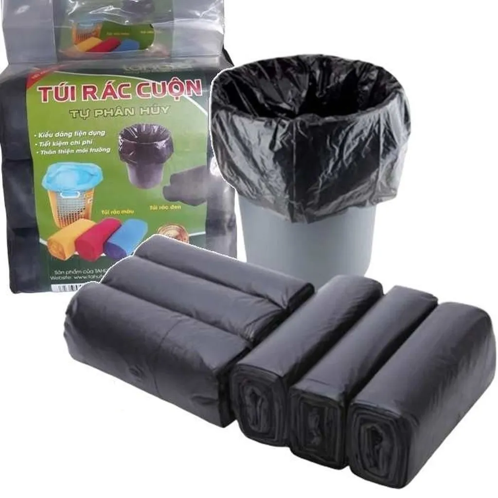 Alternative view of Bọc 3 Cuộn Túi Đựng Rác Màu Đen Cuộn 500g Size Trung 55x65cm - Gdn