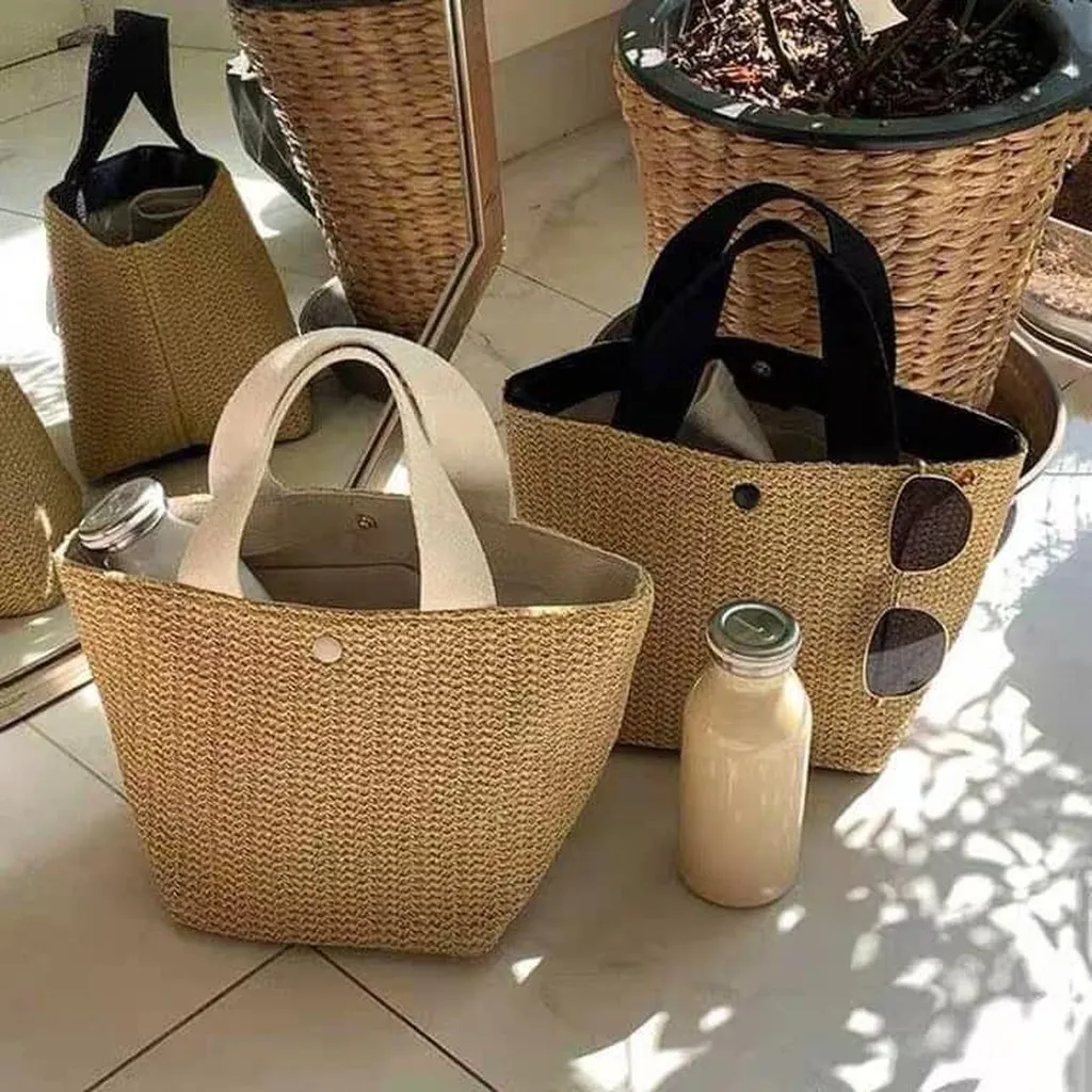 Túi Cói Nữ Đẹp Xách Cầm Tay Bản To Đi Biển, Đi Chơi Siêu Xinh 174 - Larita Fashion