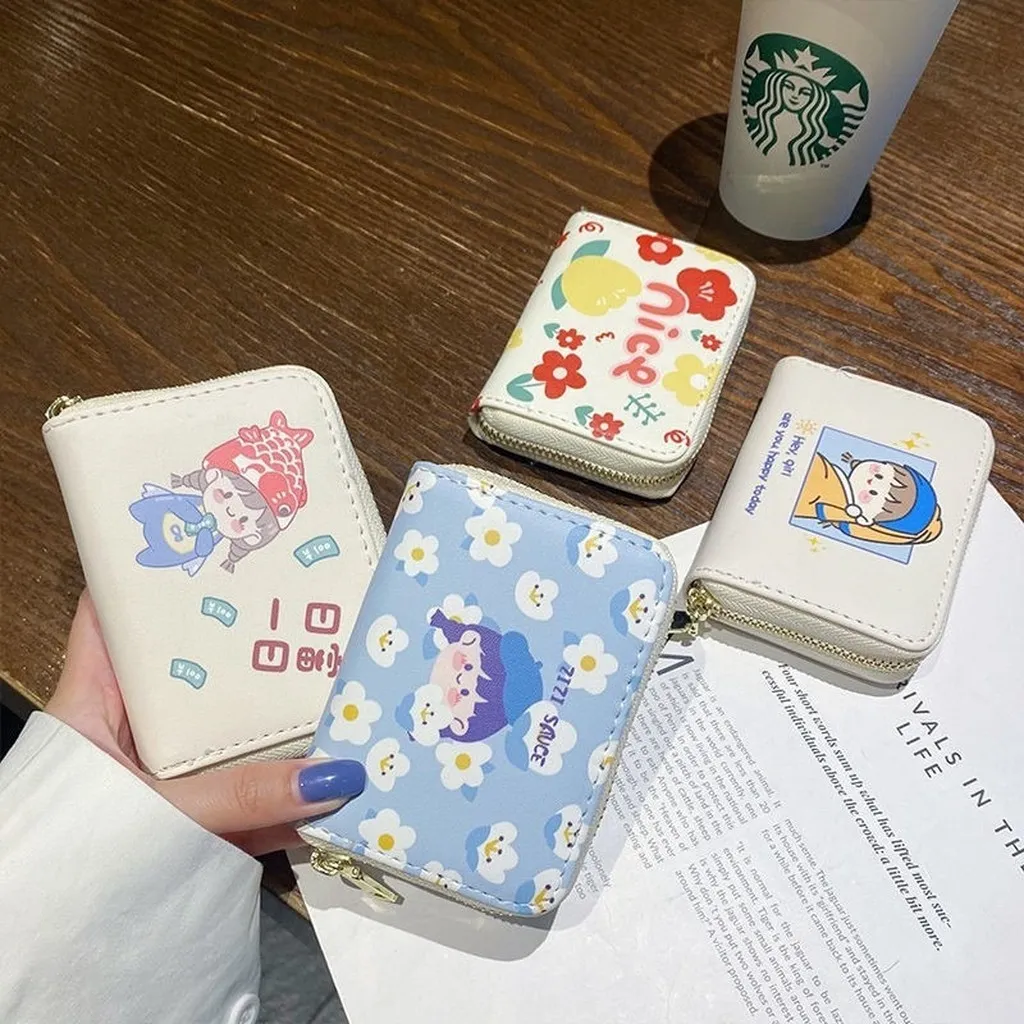 Ví Nữ Ngắn Mini Đựng Thẻ Cầm Tay Họa Tiết Dễ Thương Nhỏ Gọn Bỏ Túi Thời Trang Cute 427 - Larita Fashion