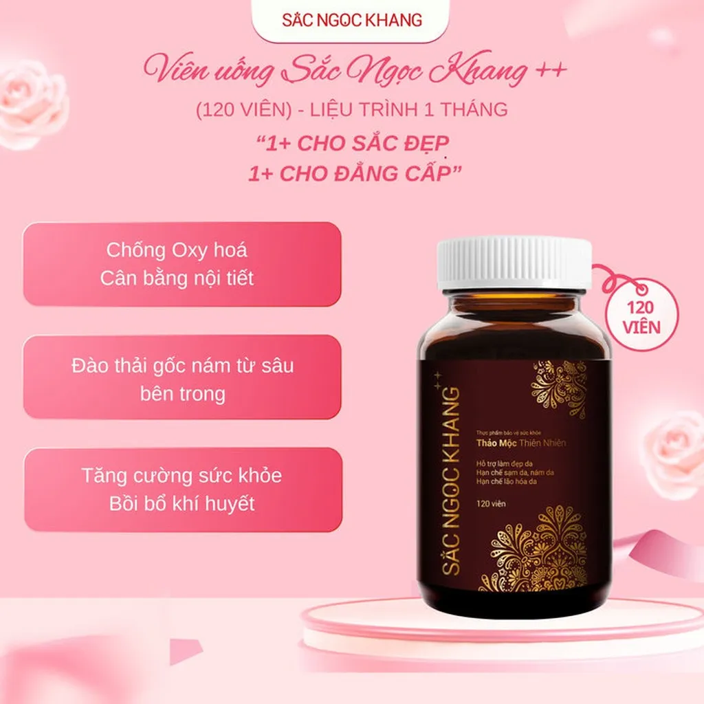 Alternative view of Sắc Ngọc Khang++ 120 Viên - Liệu Trình 1 Tháng - Đẹp Da Mờ Nám, Chống Lão Hoá