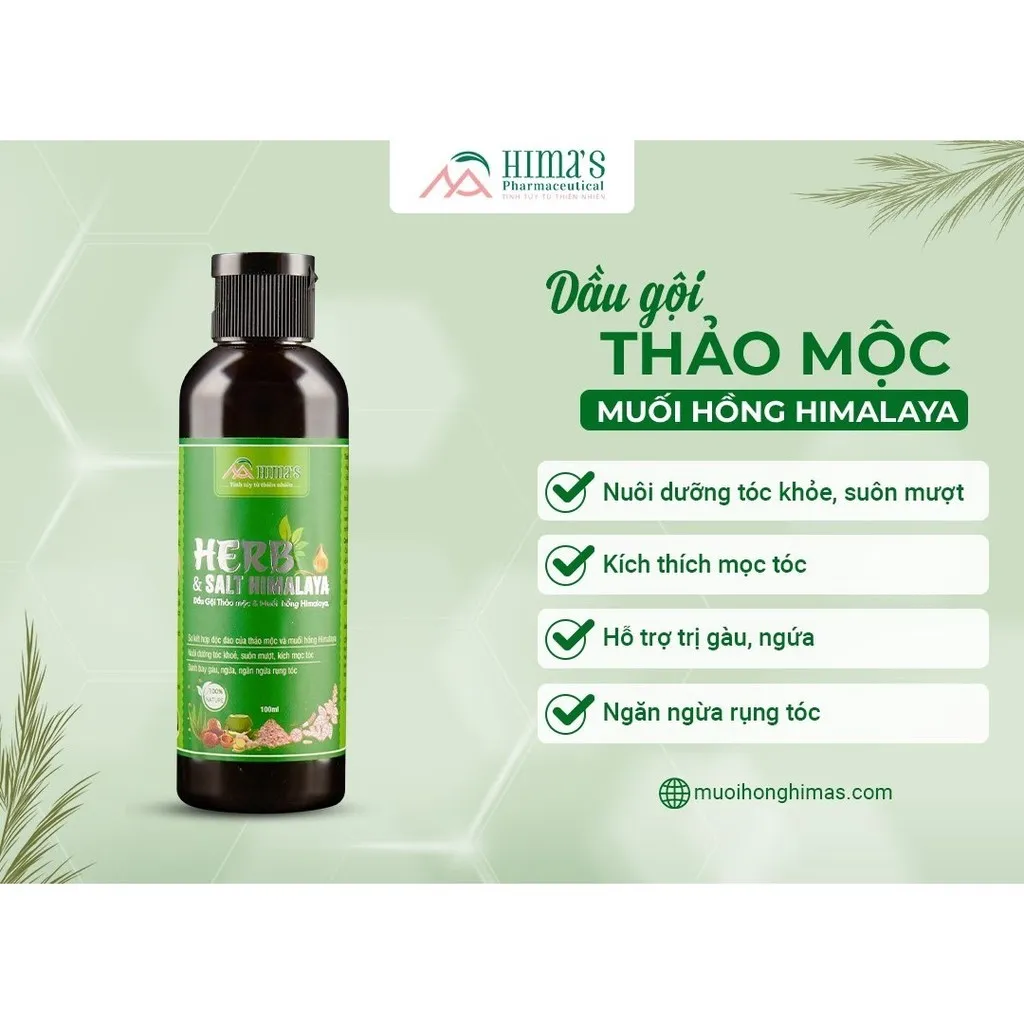 Dầu Gội Thảo Mộc Và Muối Hồng Himalaya Hima`s Herb & Salt Himalaya