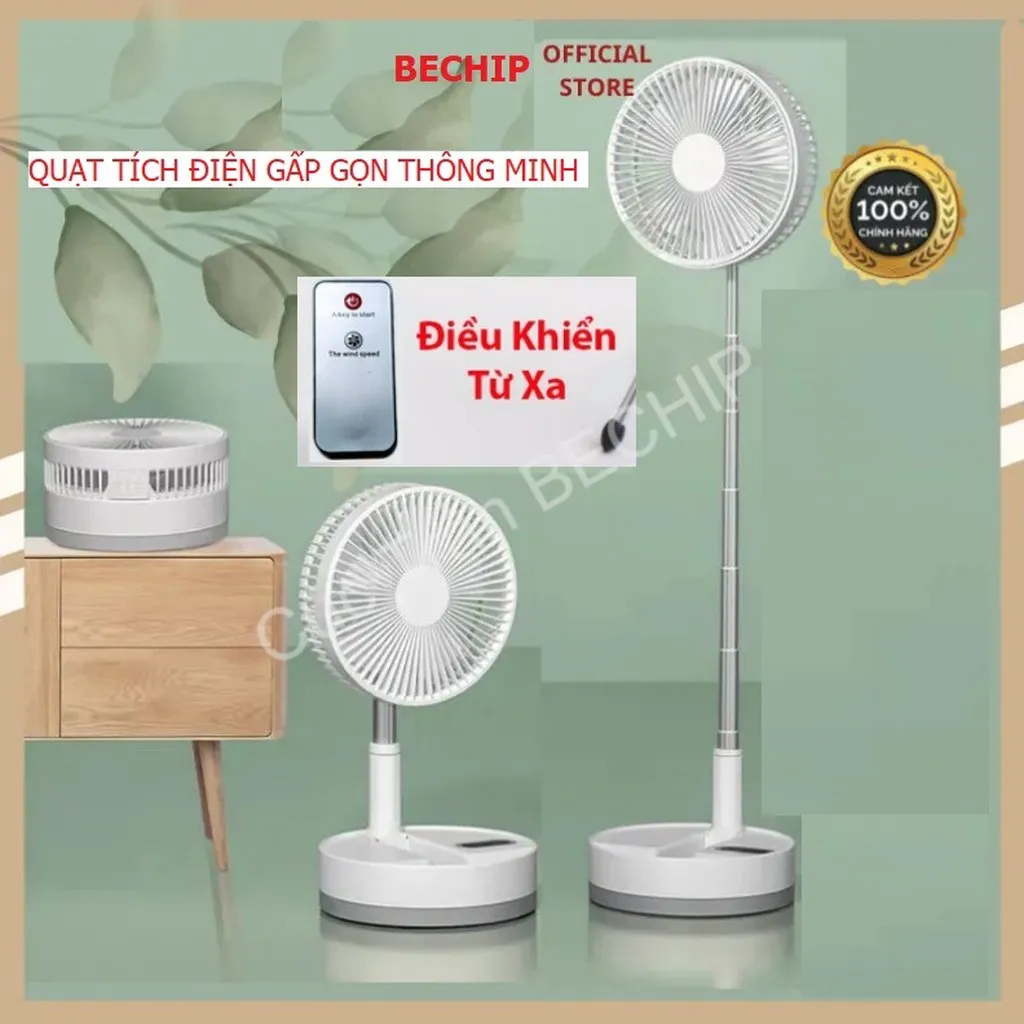 Quạt Tích Điện Gấp Gọn Để Bàn Có Điều Khiển Ctb206 - Bechip