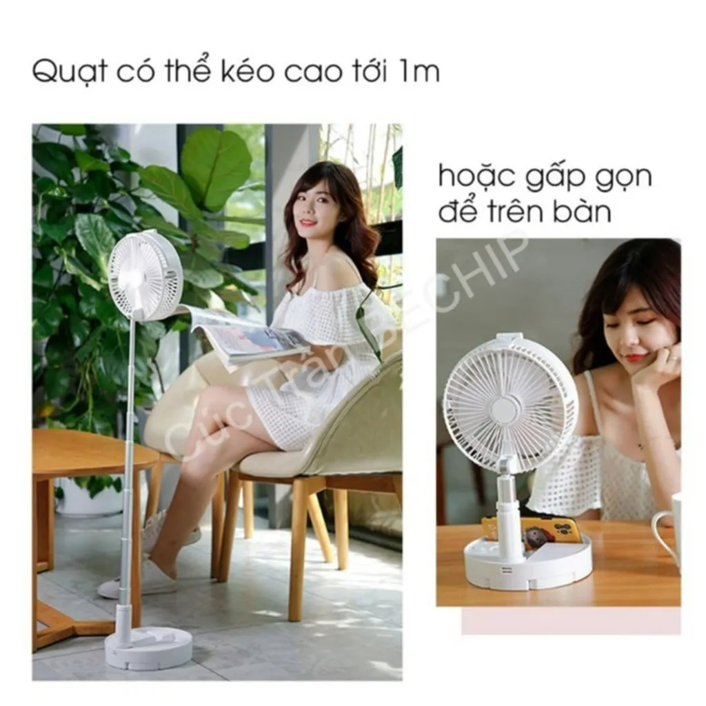 Alternative view of Quạt Tích Điện Gấp Gọn Để Bàn Có Điều Khiển Ctb206 - Bechip