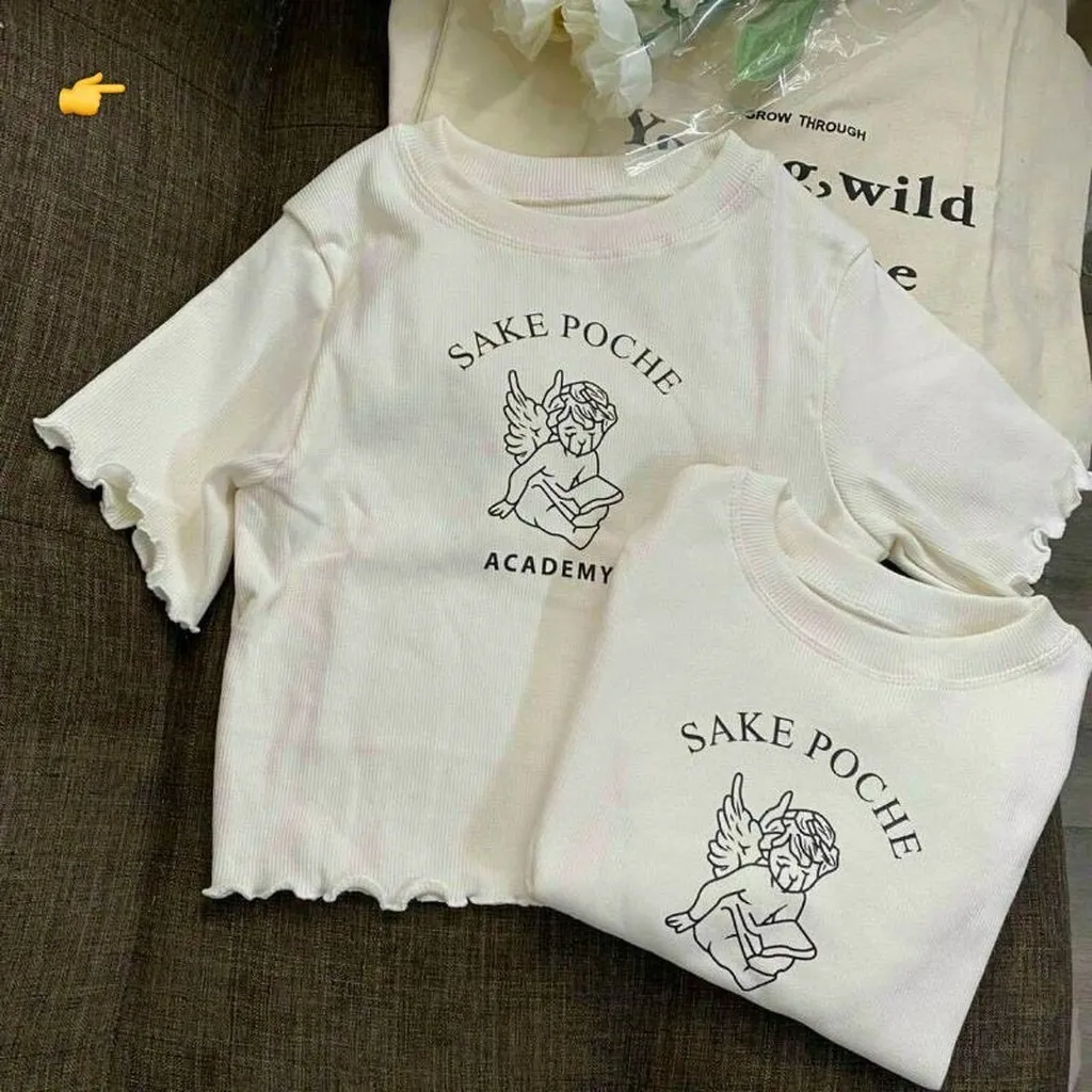 Áo Thun Nữ Croptop Cổ Tròn Tay Ngắn Sake Poche - Ausa House