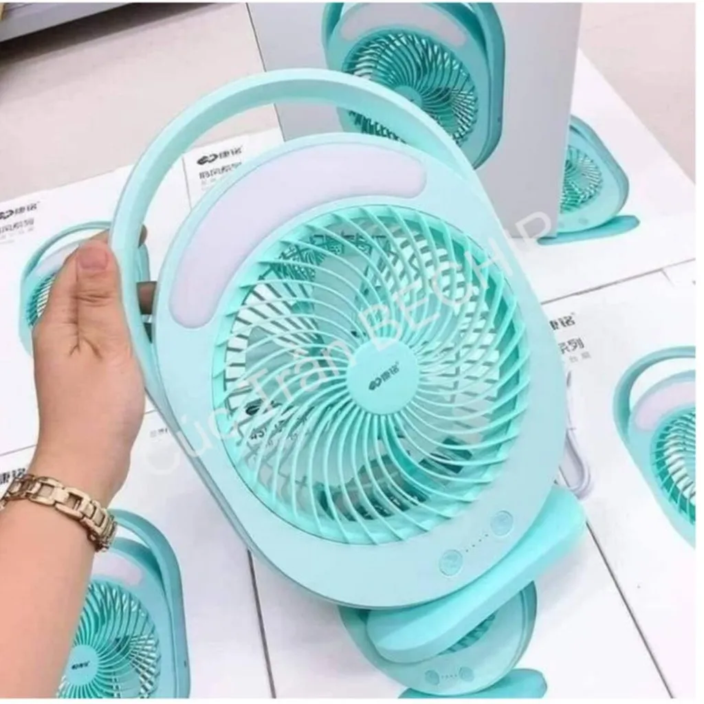 Alternative view of Quạt Tích Điện Kèm Hợp Đèn Led Siêu Sáng, Pin Trâu Km F0336 Ctb208 - Bechip