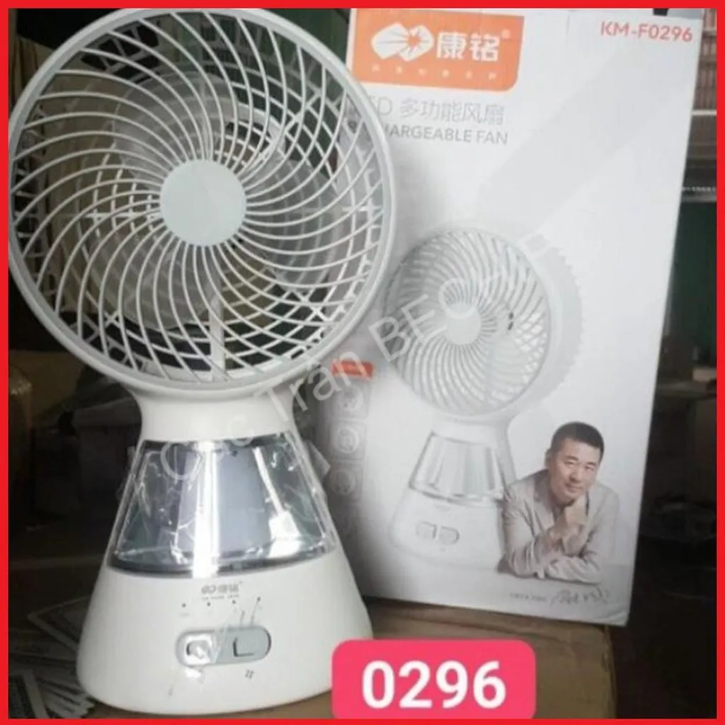 Quạt Tích Điện Ông Tây Mẫu Mới F0296 Kèm Đèn Siêu Sáng Ctb181 - Bechip