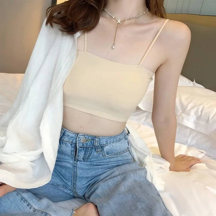 Alternative view of Áo Bra Su Đúc Trơn Có Mút Ngực 2 Dây Mát Lạnh Tập Gym/yoga Thể Thao Dáng Crotop 311 - Larita Fashion