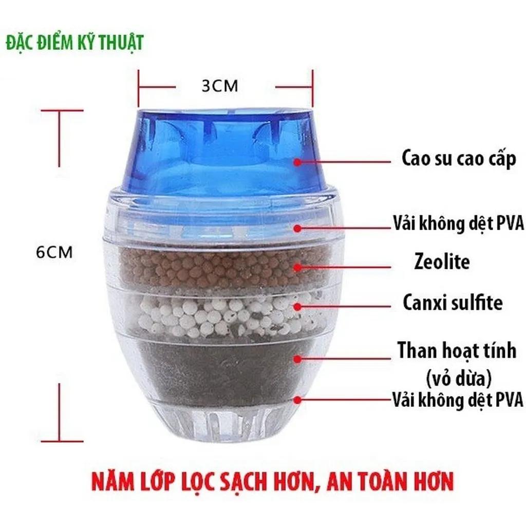 Alternative view of Đầu Lọc Nước Trực Tiếp Tại Vòi Gồm 6 Tầng Lọc Siêu Tiện Lợi - Thiết Kế Đa Năng Phù Hợp Với Tất Cả Loại Vòi Gd047 - Lady's Passion