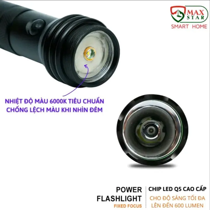 Alternative view of Đèn Pin Cầm Tay Siêu Sáng Cree Vỏ Inox Chống Nước Ip65 Pin Siêu Khỏe Kèm Sạc Tiện Dụng Gd050 - Lady's Passion