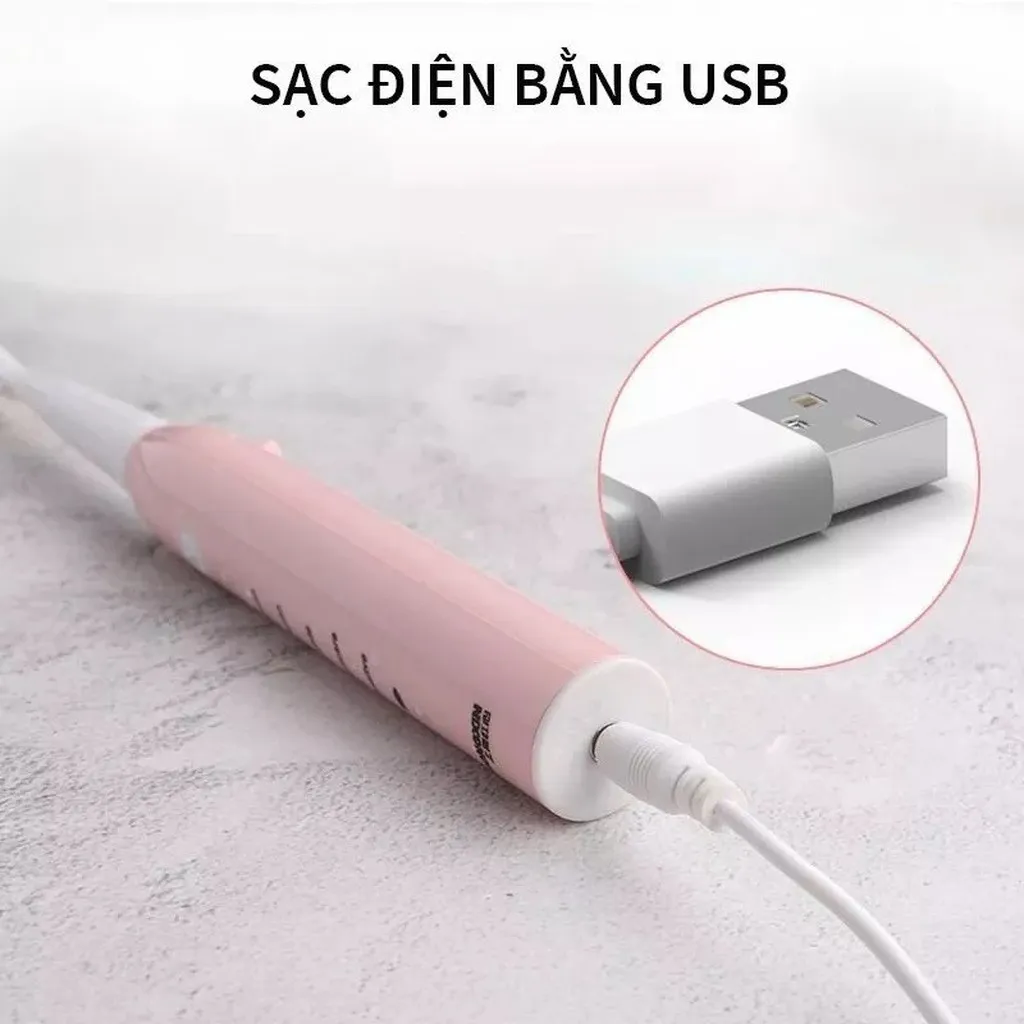 Alternative view of Bàn Chải Điện Tự Động Electric Toothbrush Đánh Răng 5 Chế Độ Hàng Cao Cấp, Tặng Kèm Cáp Sạc Và 4 Đầu Chải Sử Dụng Trong 1 Năm Gd055 - Lady's Passion
