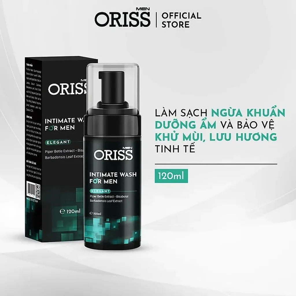 Dung Dịch Vệ Sinh Nam Dạng Bọt Cao Cấp Hương Nước Hoa Oriss 120ml Giúp Làm Sạch - Khử Mùi - Ngăn Ngừa Vi Khuẩn Nấm Ngứa