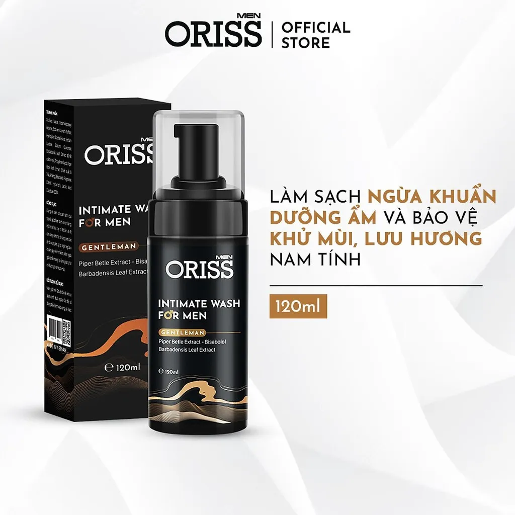 Alternative view of Dung Dịch Vệ Sinh Nam Dạng Bọt Cao Cấp Hương Nước Hoa Oriss 120ml Giúp Làm Sạch - Khử Mùi - Ngăn Ngừa Vi Khuẩn Nấm Ngứa