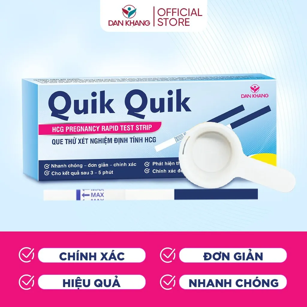 Que Thử Thai Quik Quik Hiệu Quả Nhanh Chóng, Đơn Giản, Tiện Lợi, Chính Xác 1 Que/hộp -dân Khang
