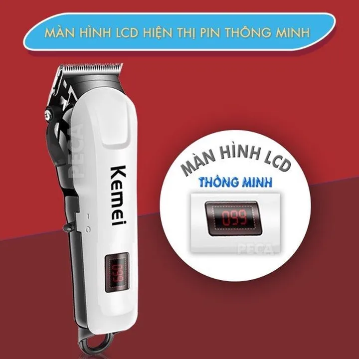 Alternative view of Tông Đơ Cắt Tóc Không Dây Kemei Km-809a Plus Chống Nước Chuyên Nghiệp Màn Hình Lcd Hiển Thị Pin, Cắt Được Lông Cho Thú Cưng, Chó, Mèo Gd086 - Lady's Passion