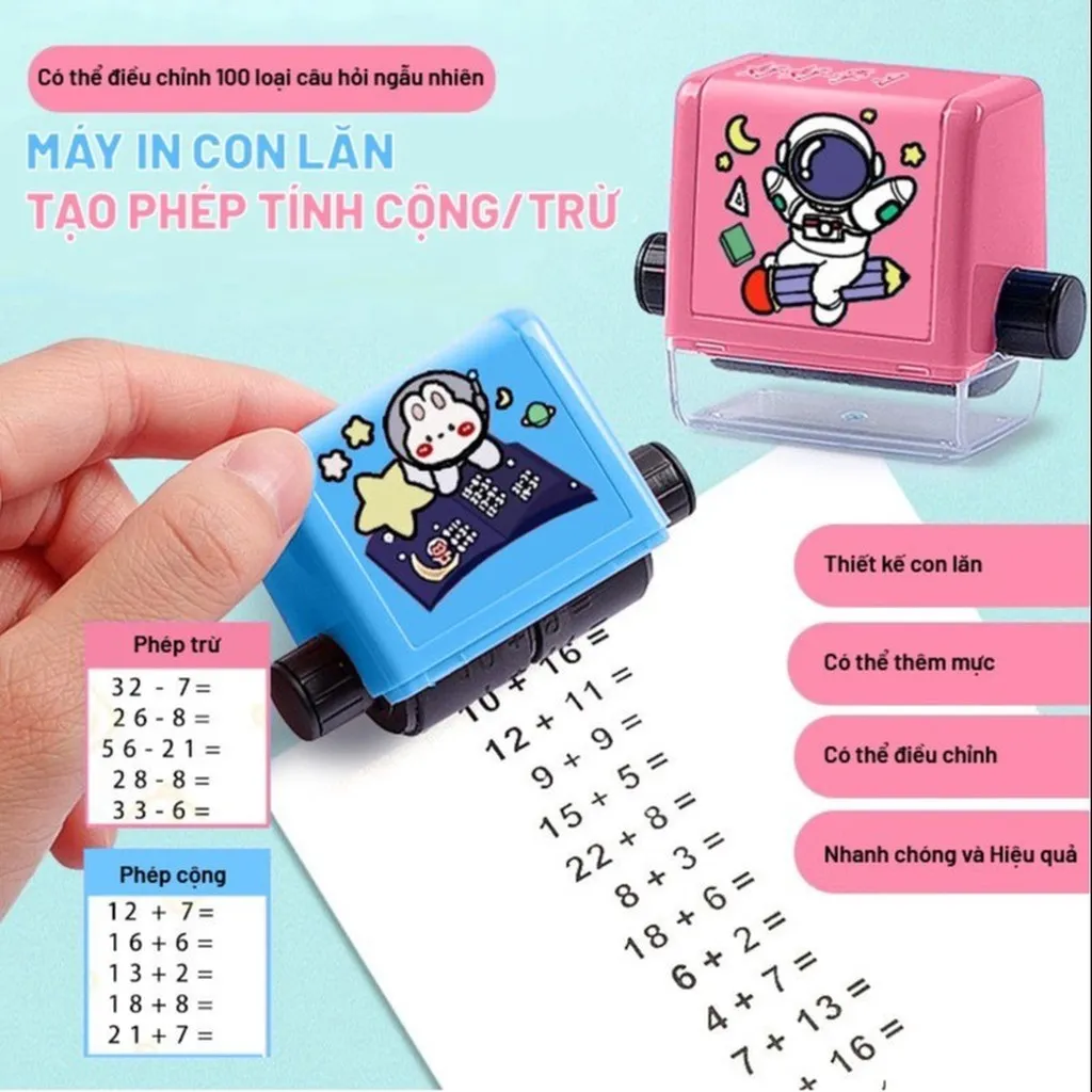 Con Lăn 2 Trong 1 In Kết Hợp Cả 2 Phép Tính Cộng Trừ Đơn Giản Ra Bài Tập Cho Bé Học Toán Gd087 - Lady's Passion