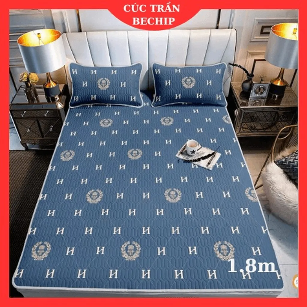 Chiếu Điều Hòa Cao Su Non Tặng Kèm 2 Vỏ Gối Tencel Latex 1m6, 1m8 Ctb214 - Bechip