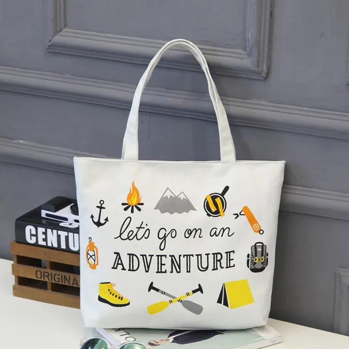Túi Tote Vải Canvas Đeo Vai Đựng Laptop, Sách Vở Dáng Vuông Hoạ Tiết Xinh 281 - Larita Fashion