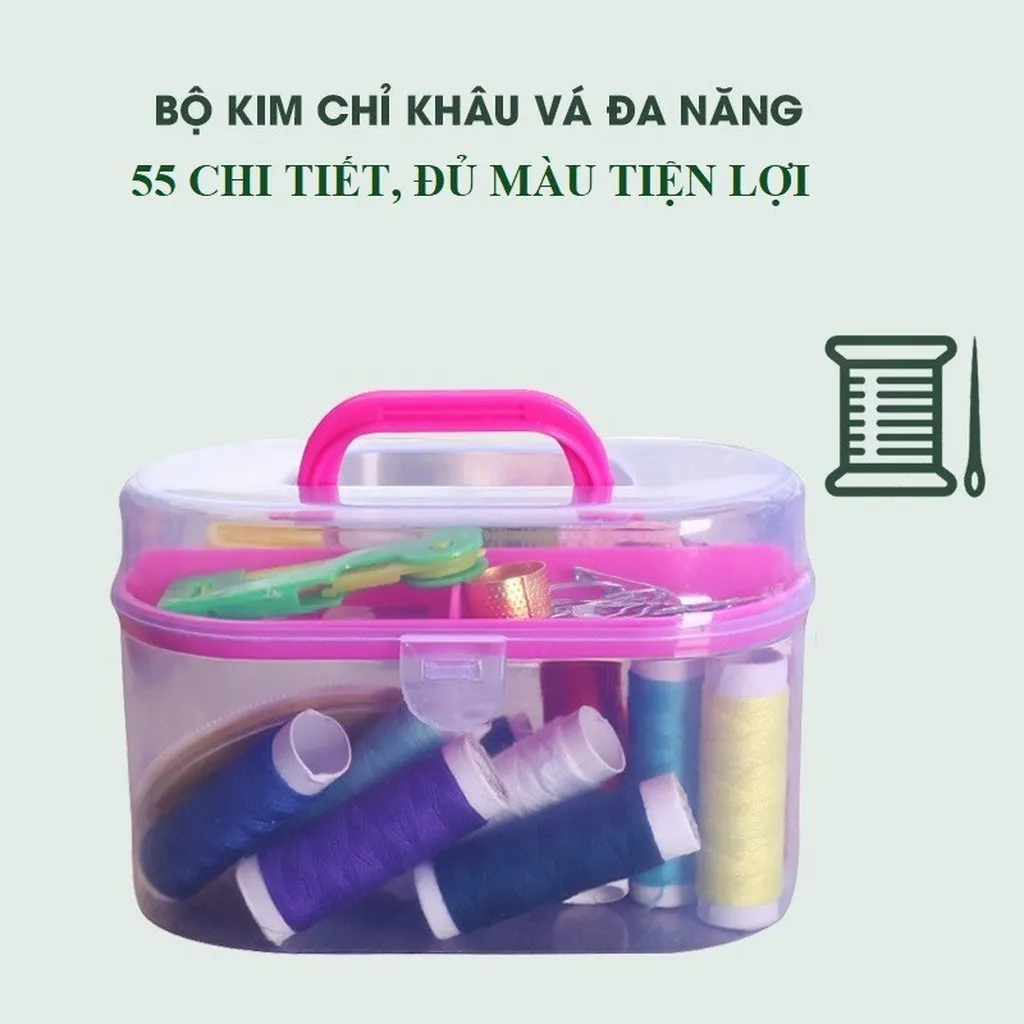 Bộ Kim Chỉ May Vá Đa Năng 55 Món Kèm Hộp Đựng Trong Suốt Gd108 - Lady's Passion