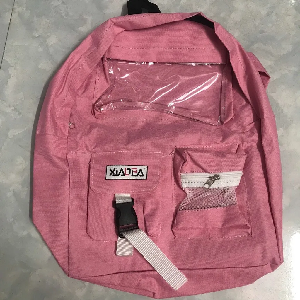 Alternative view of Balo Ulzzang Hàn Quốc Thời Trang Đi Học Đi Chơi Phối Lưới Chống Thấm Hl01 - Kim