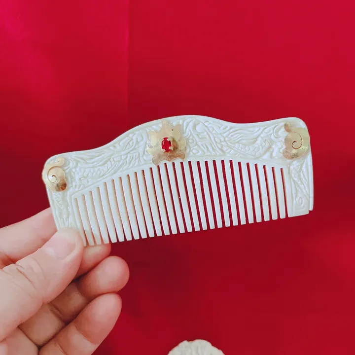 Lược Xương Mỹ Nghệ Gắn Bạc Xi Vàng - Thắng Giang