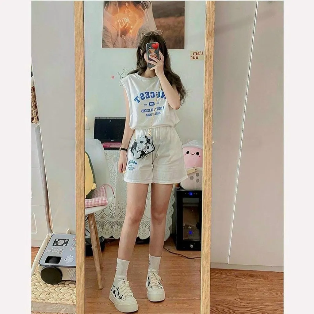 Đồ Bộ Sát Nách Đủ Màu Chất Thun Cao Cấp Nữ Mặc Nhà Thể Thao Tập Gym Du Lịch Chụp Hình Siêu Ngầu Mát Mẻ Mùa Hè - Htm Fashion