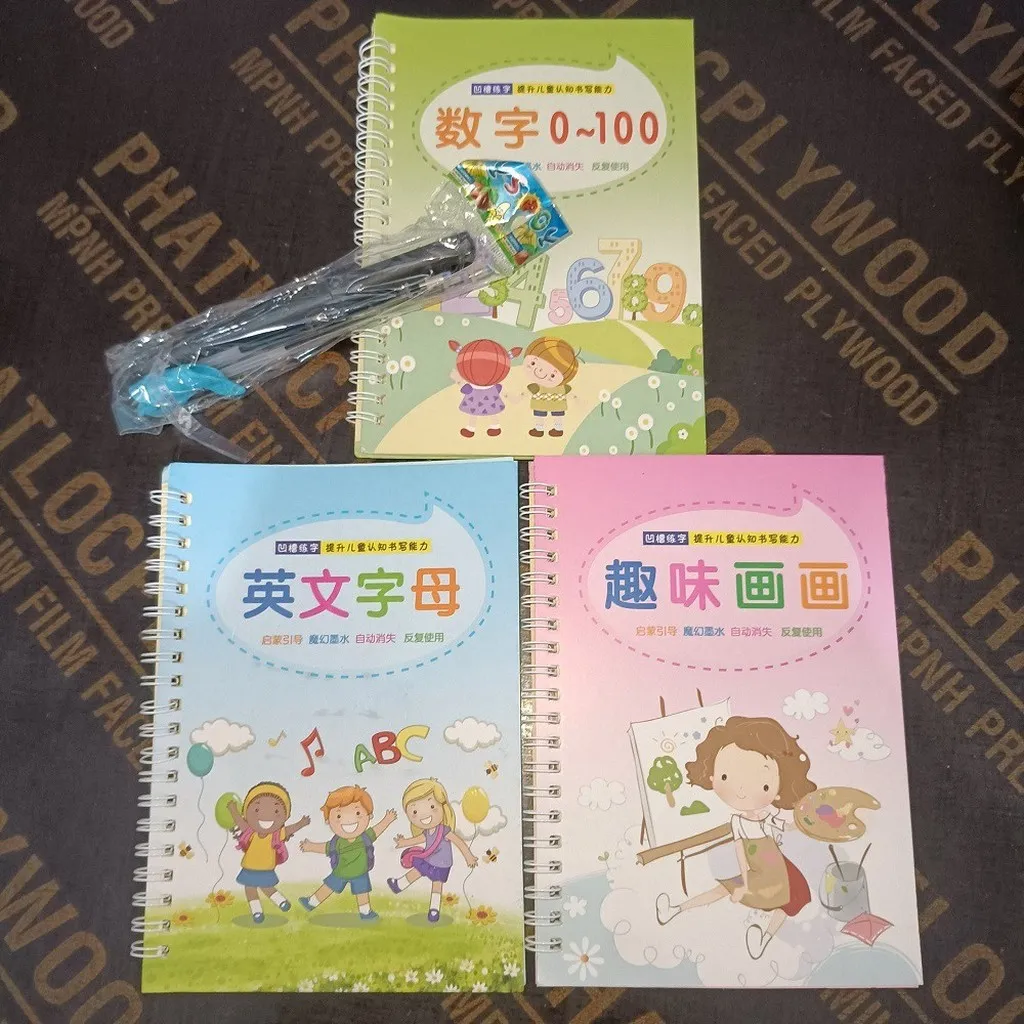 Bộ 3 Vở Tập Viết Nét Lõm Tự Xóa Kèm Bút Tự Bay Màu Cho Bé Luyện Dễ Dàng (1bút + 5ngòi + 1 Định Vị Cầm Bút) Gd127 - Lady's Passion