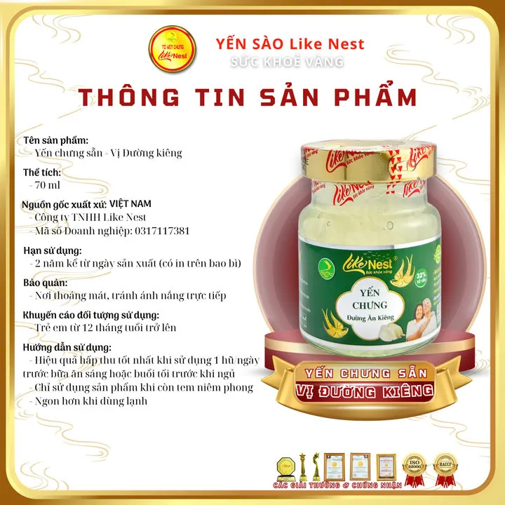 Alternative view of Giỏ Mini 6 Hủ Yến Chưng Like Nest Đường Kiêng Likenest 32% Tổ Yến - Like Beauty