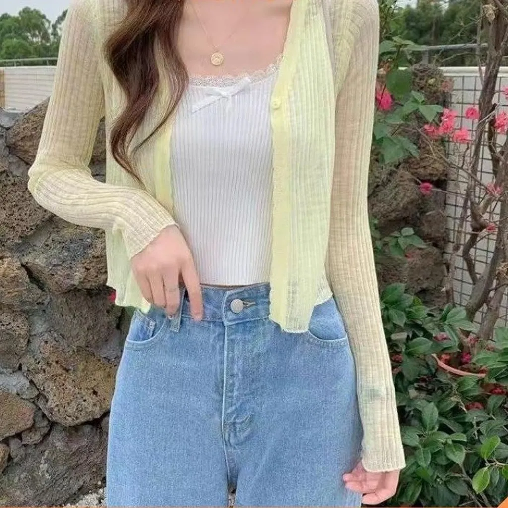 Áo Khoác Len Mỏng Phối 1 Khuy Cúc Giữa Dành Cho Các Nàn Thơ Sldca153 - Diepchi Fashion
