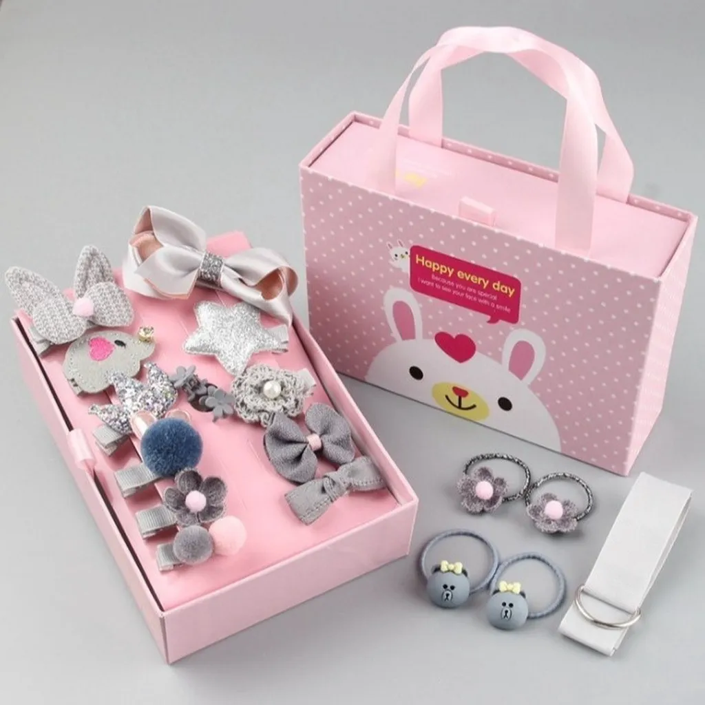 Hộp Kẹp Tóc 18 Chi Tiết Cho Bé Gái Kèm Túi Xách Loại Cao Cấp Gd170 - Lady's Passion