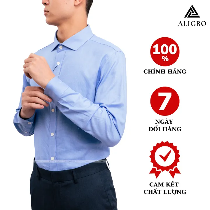Áo Sơ Mi Dài Tay Navy Algs198 - Aligro