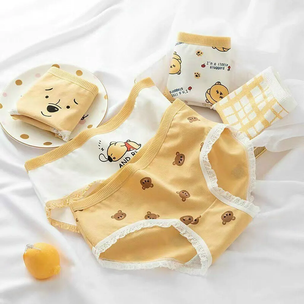 Set 5 Quần Lót Gấu Vàng Dễ Thương Từ 40-60kg Dành Cho Nữ