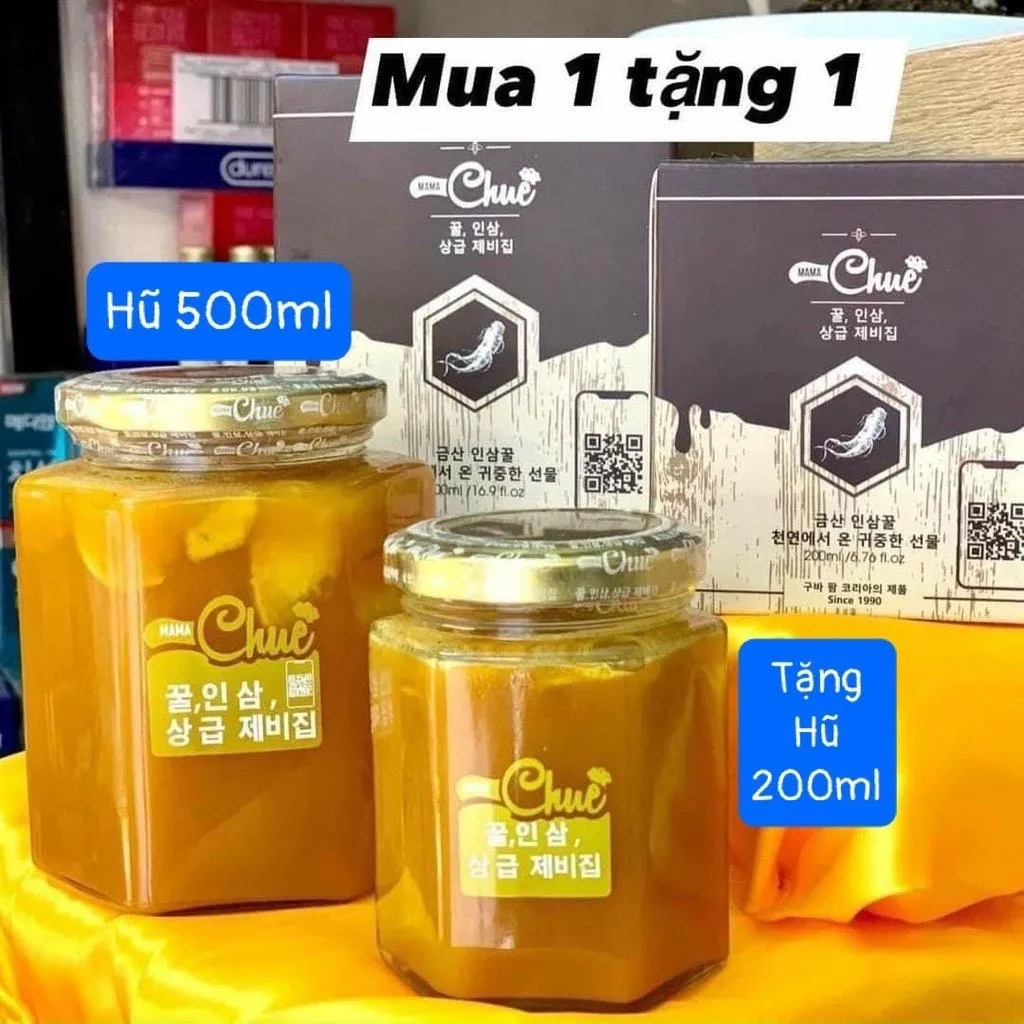 Hồng Sâm Nghệ Mật Ong Mamachue Chính Hãng Nghệ Sâm Mật Ong Hỗ Trợ Dạ Dày Đẹp Da Mua Hũ 500m Tặng Hũ 200ml - Mamachue